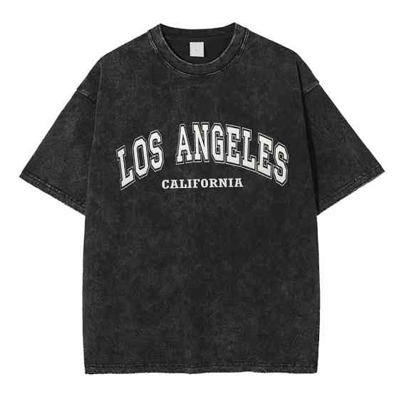 Футболка вініж оверсайз з принтом Напис Чорний Харків