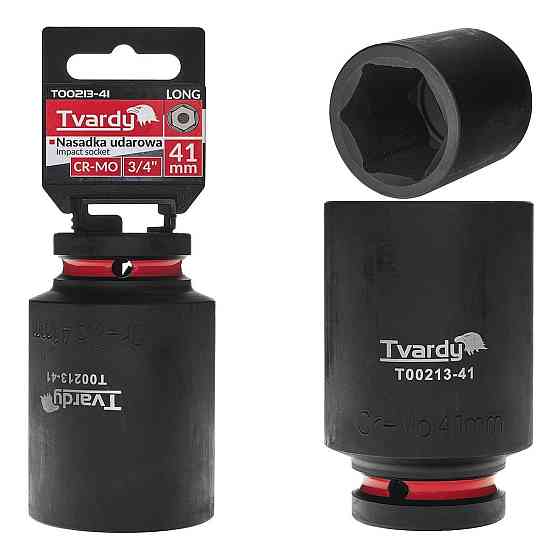Головка ударна "Tvardy" з хром-молібденової сталі (Cr-Mo)  3/4"  6-гранна довга 41 мм Київ