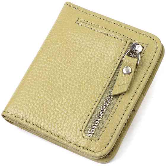 Компактний жіночий гаманець із натуральної шкіри флотар CANPELLINI 21793 Оливковий Київ
