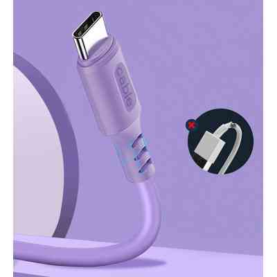 Дата кабель USB 2.0 AM to USB-C 1.0m soft silicone violet ColorWay (CW-CBUC044-PU) Вінниця