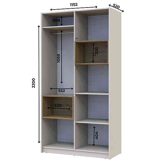 Шкаф для одежды с нишей Doros Дэйл 115,2х52х220 см Кашемир/Дуб артизан (DRS-011284) Львов