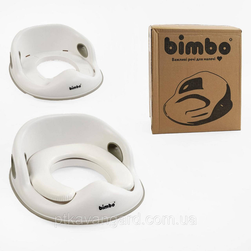 Дитяче сидіння накладка для унітазу "Bimbo" BM-01172 м'яка, білий Хмельницький - фото 2