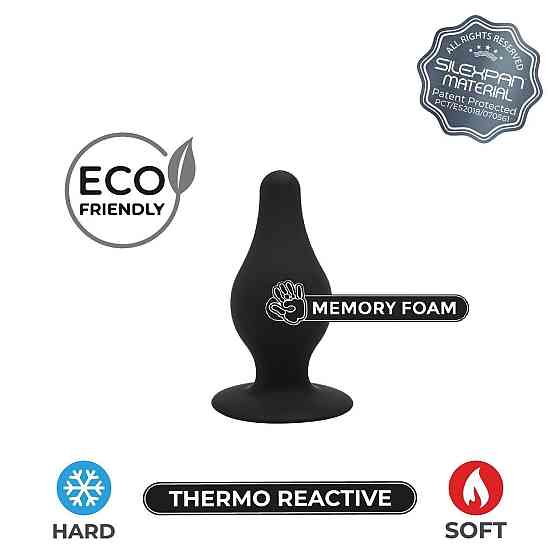 Анальная пробка двойной плотности SILEXD Thermo Reactive черная, Medium Sex Aura Киев