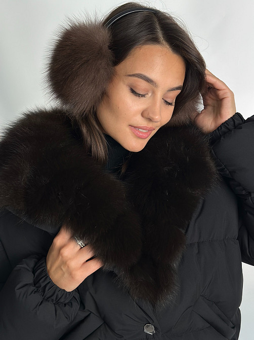 Хутряні навушники песцові Шоколадний Харків - фото 1