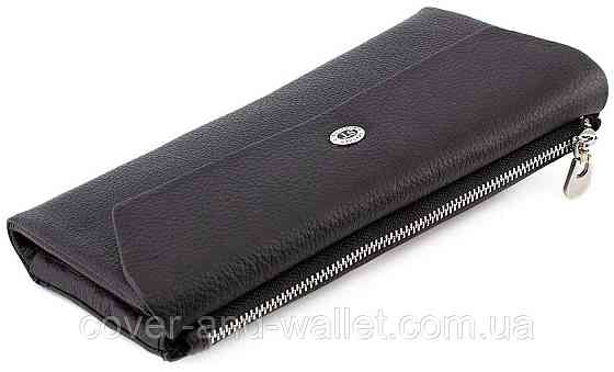 Зручний довгий чоловічий шкіряний гаманець ST 42 Київ