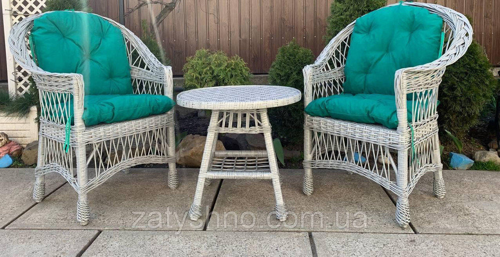 Серая плетеная мебель из лозы с накидками Киев - изображение 3
