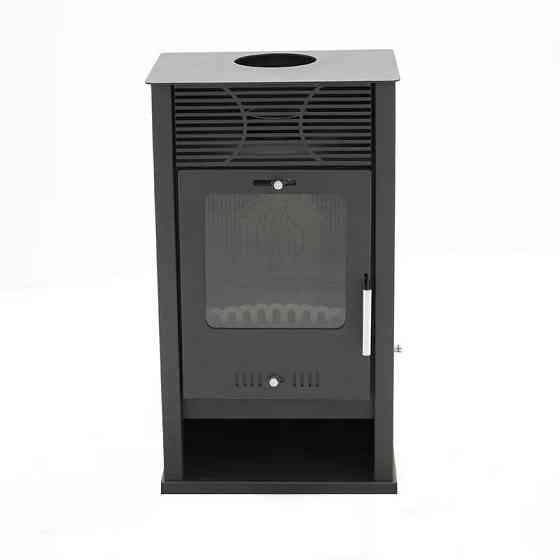 Піч-камін на дровах Hosseven CELINE 7,5 кВт сталева буржуйка з чавунною топкою панорамне скло верхній димохід Турція Київ