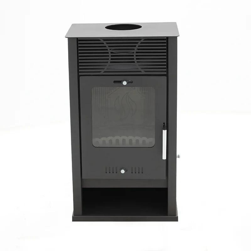 Піч-камін на дровах Hosseven CELINE 7,5 кВт сталева буржуйка з чавунною топкою панорамне скло верхній димохід Турція Тернопіль - фото 2