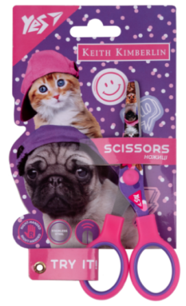 Ножиці дитячі 13 см "Yes" з принтованим лезом Kittycon, 480413, шт Київ