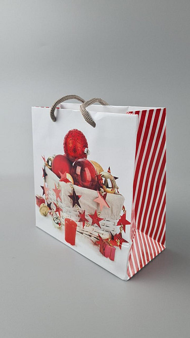 Новогодние, бумажные ,подарочные  пакеты с ручкой Чашка 16/16/8-028 (12 шт) Харьков - изображение 1