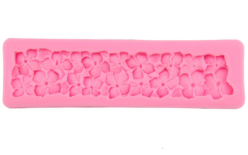 Молд силиконовый Цветочки 175 на 50 мм розовый Киев - изображение 7