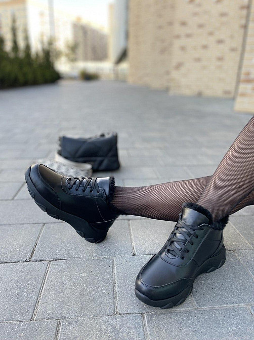 Кроссовки женские G.S.V. черные натуральная кожа зимние 38р.39р.40р. (5295) Коломыя - изображение 5