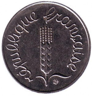 Монета 1 сантим. 1965-70 год, Франция. Полтава - изображение 1