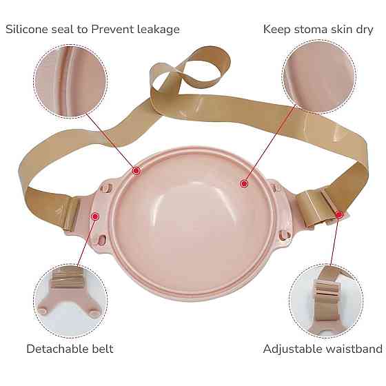 Чехол для стомы OS13 прозрачный водонепроницаемый многоразовый 13см регулируемый пояс защитный для душа Киев