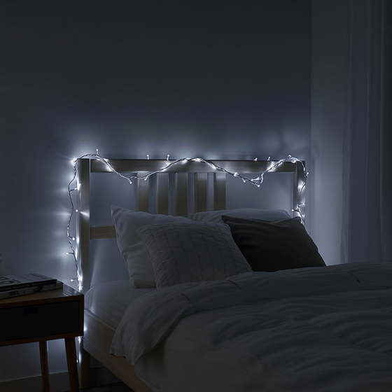 Новорічна кімнатна гірлянда нитка 6 м 50 LED білий провід Білий W50LED6MWW Коломия