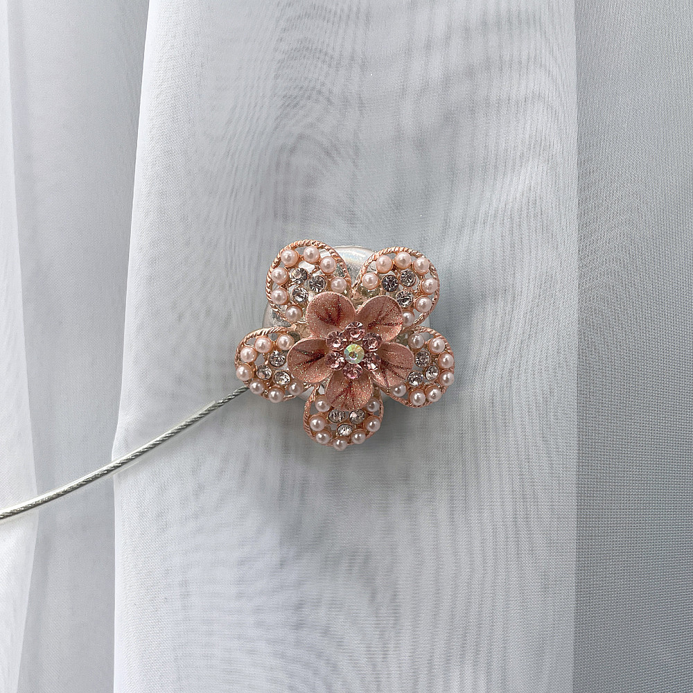 Магніти для штор та гардин "Flowers" набір 2 шт Персиковий (81-231) Київ - фото 2