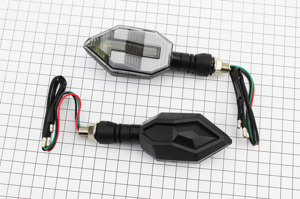 Поворот діодний на гнучкій ніжці + стоп сигнал / габарит LED СТРЕЛА тип 3 "секвентальний", 2шт Бершадь - фото 1