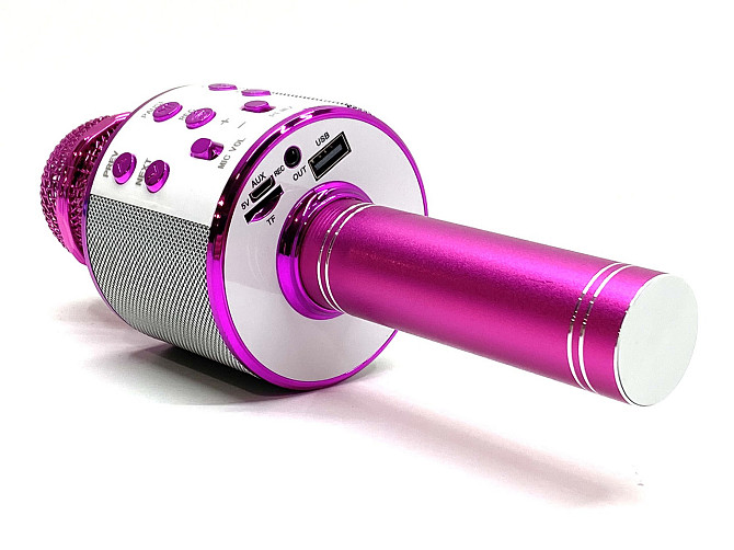 Мікрофон бездротової караоке bluetooth USB колонка Фіолетовий (С 48340) Чернігів - фото 2