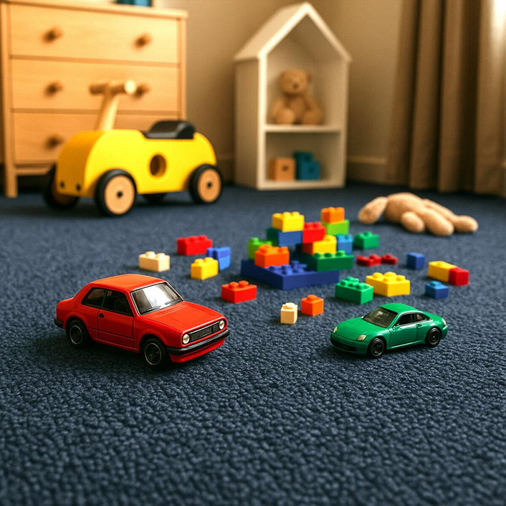 Синяя самоклеящаяся плитка под ковролин в рулоне Киев - изображение 5