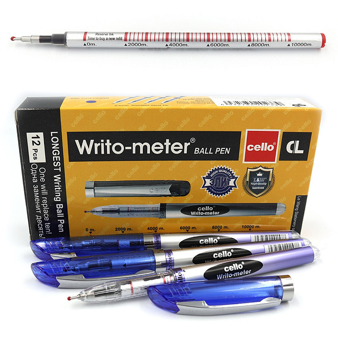 Ручка кулькова 10 км "Cello""Writo-meter" синя, CL-8048, шт Київ - фото 1