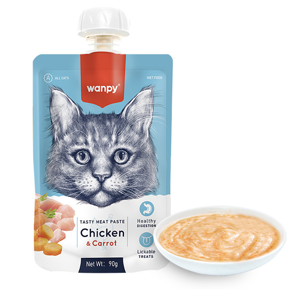 Wanpy Chicken & Carrot ВАНПИ КРЕМ-ПЮРЕ КУРИЦА С МОРКОВЬЮ жидкий корм для котов Киев - изображение 1