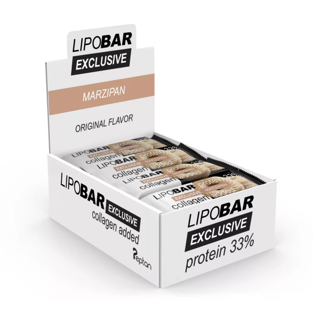 Протеїновий батончик Lipo Bar Exclusive  20 x 50 g  (MARZIPAN) Луцьк - фото 1