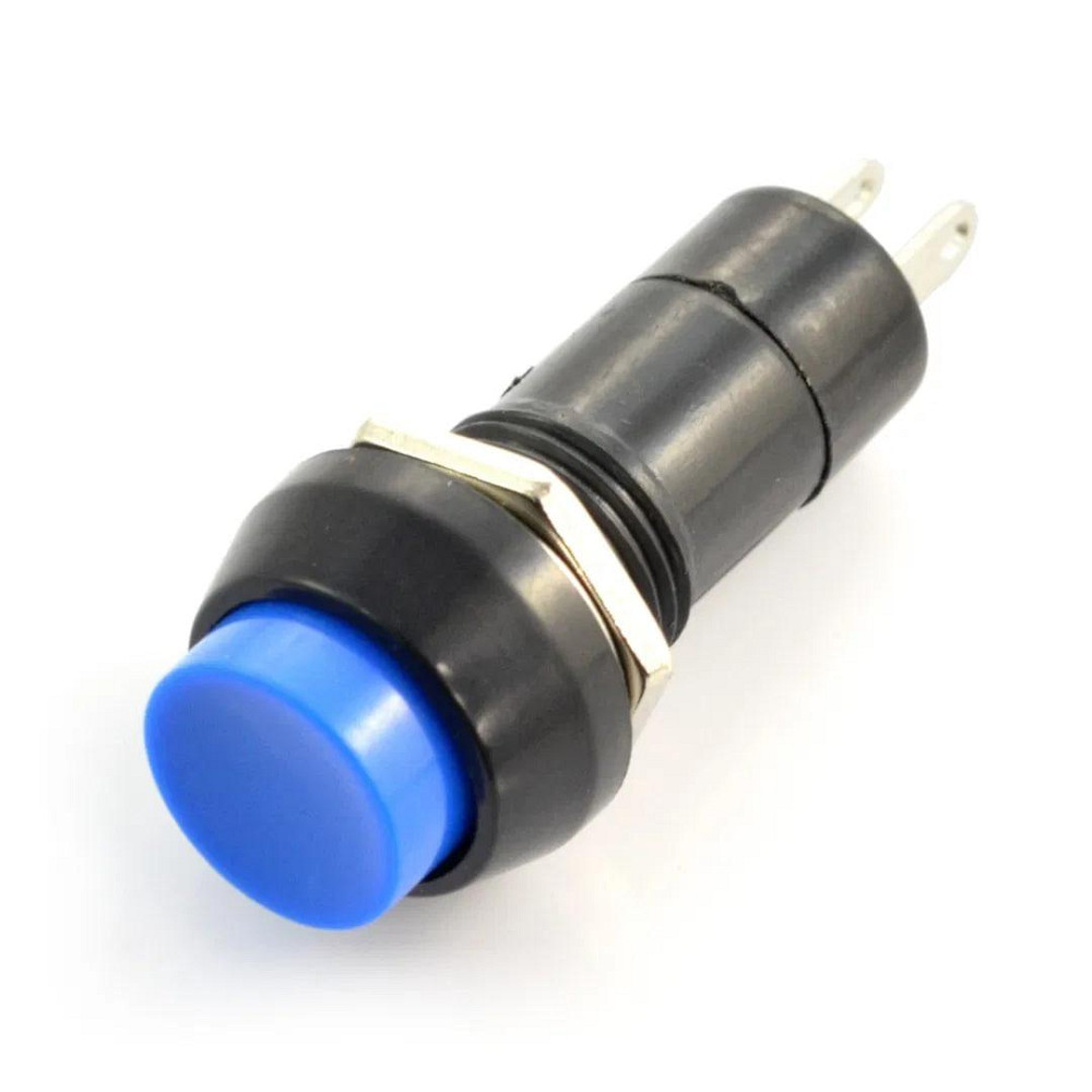 Кнопка кругла без фіксації ON-OFF синя 12V Харків - фото 1