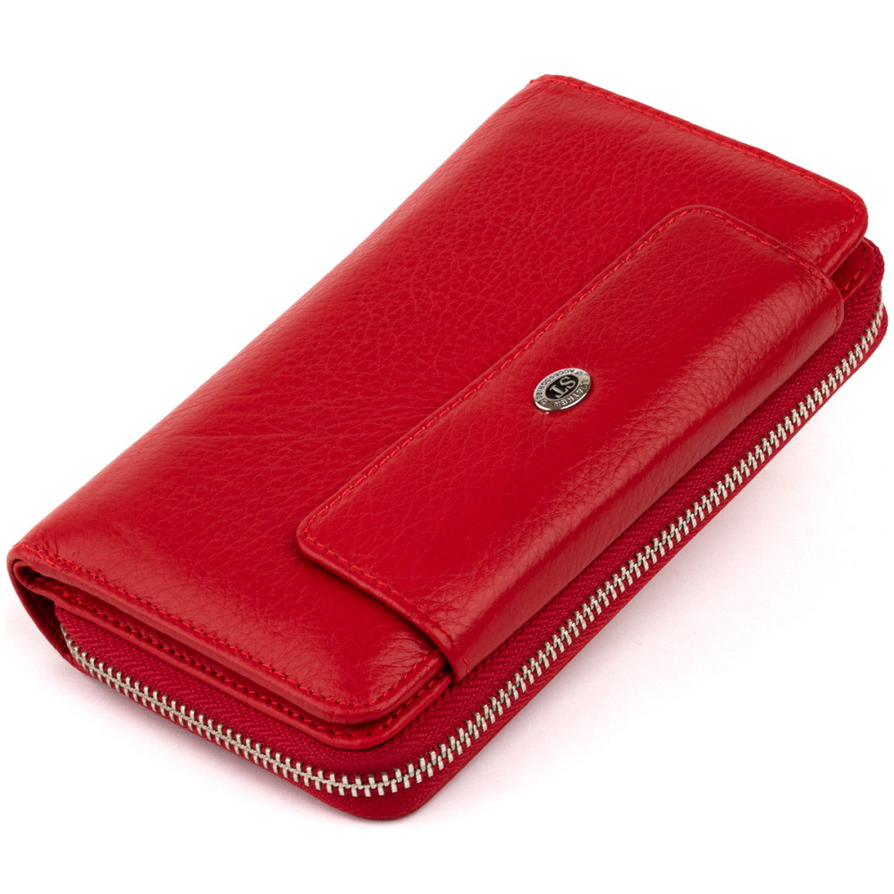 Кошелек из кожи на защелке Красный (ST Leather) Киев - изображение 11