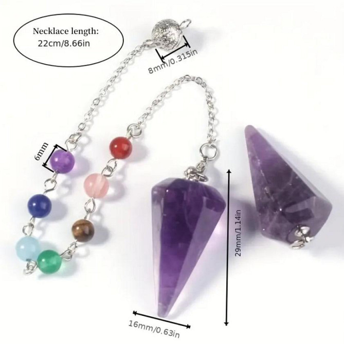 Маятник биолокационный из зеленого авантюрина, 2.9 см, на цепочке 22 см. Киев - изображение 2