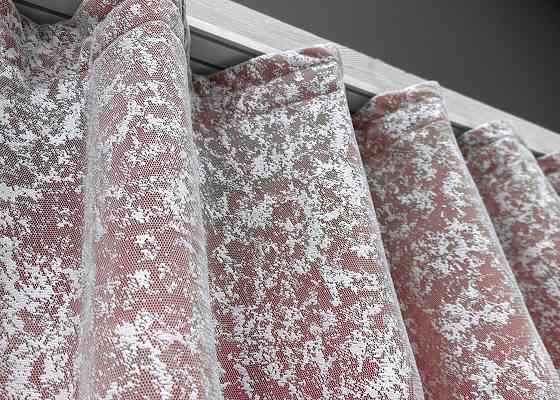 Кухонная занавеска VR-Textil № 00к коралловый с белым 280х170 см (59-976) Киев