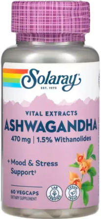 Ашваганда (экстракт корня) Solaray Ashwaganda Root Extract 470mg 60 vcaps Киев
