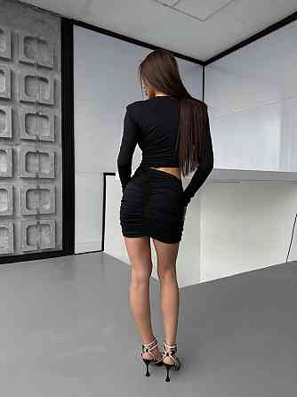 Жіноча романтична вечірня міні сукня з вирізом біфлекс Одеса