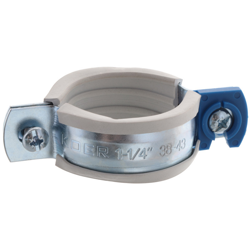 Хомут трубний оцинкований Koer KCB.10.G 1-1 / 4 "(38-43) сірий (KR2787) Київ - фото 3
