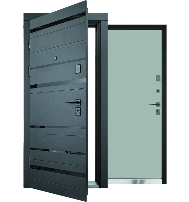 Вхідні двері Abwehr Megapolis Kale Harmonia 546/0 Чорна шагрень + Олово супермат 960*2050 мм Київ - фото 3