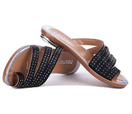 Женские Тапочки Шлёпанцы Сланцы Вьетнамки Чёрные (размеры: 36) Днепр