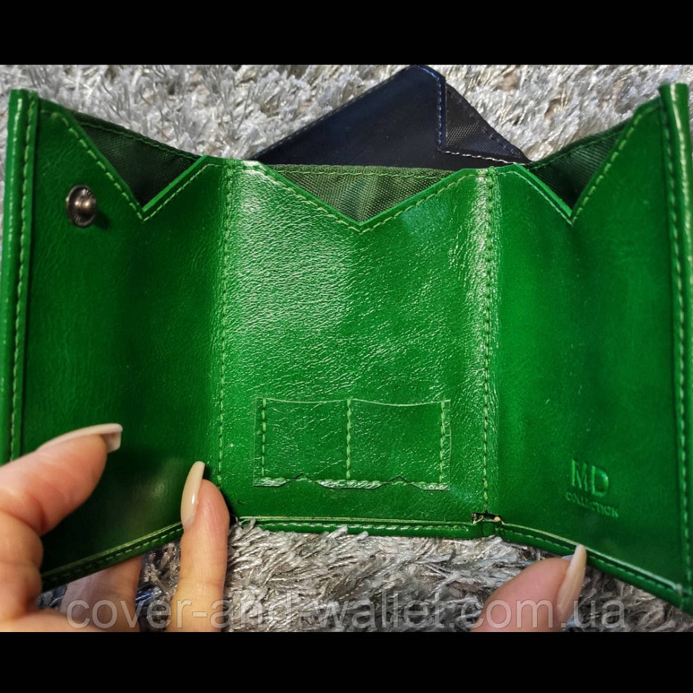 Стильный маленький женский кошелёк зеленого цвета MD 610 Киев - изображение 3