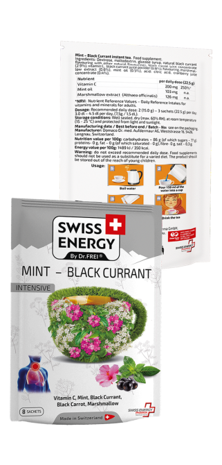Чай з мйятою та чорною смородиною Swiss Energy Herbal tea MINT - BLACK CURRANT 8 пак м'ята та чорна смородина Київ - фото 2