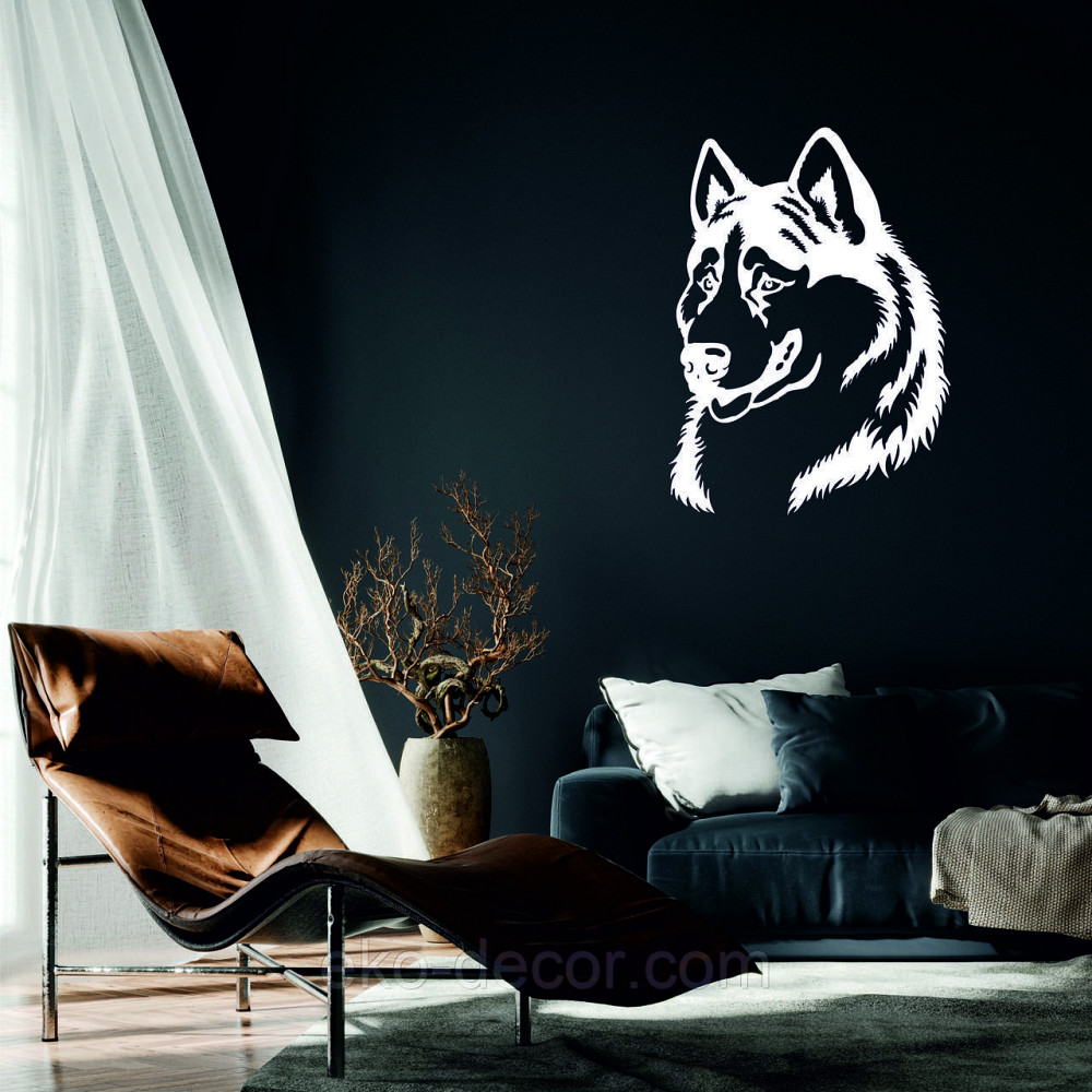 Декоративное настенное Панно «Хаски» , Декор на стену 50*37 см, Белый Киев - изображение 1