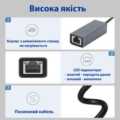 Переходник USB 3.0 to RJ45 Gigabit Lan Dynamode (DM-AD-GLAN) Винница