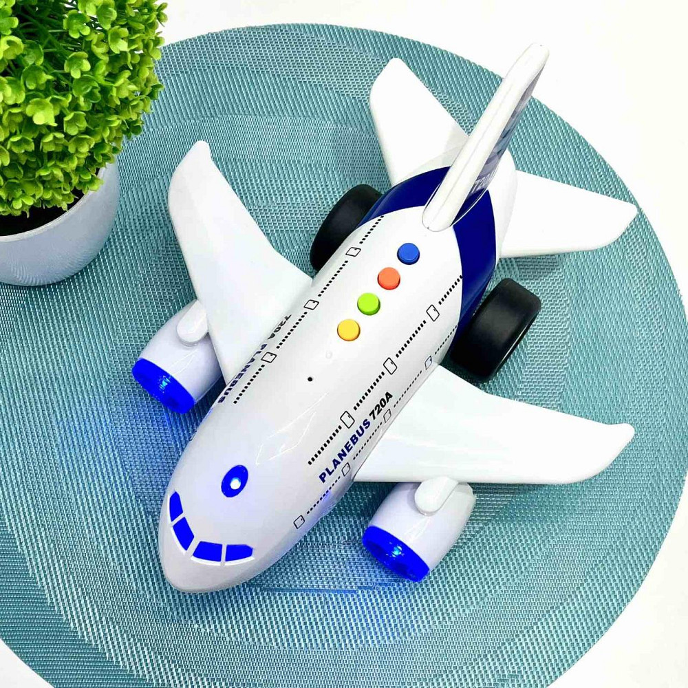 Літак інерційний з музикою підсвічуванням масштаб 1:160 Білий (WY720A/B) Чернігів - фото 3