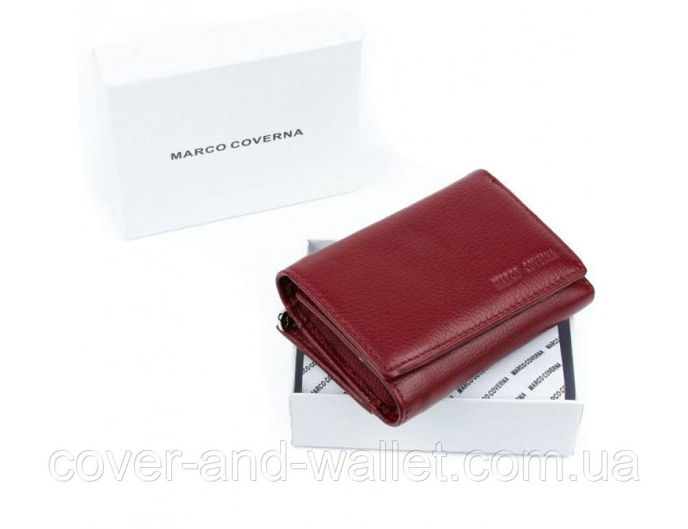 Маленький женский кожаный кошелёк бордового цвета на магнитах Marco Coverna 1419 Киев - изображение 7