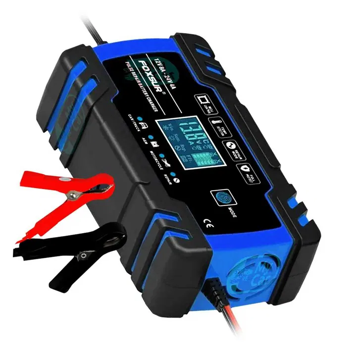 Зарядное устройство для автомобильного аккумулятора Foxsur 12V-24V 8A (Синий) Винница - изображение 7