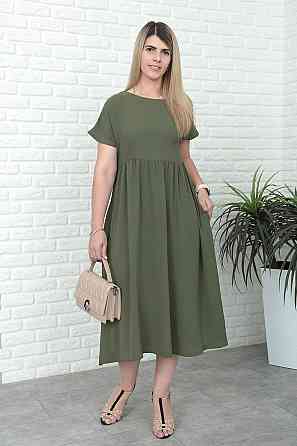 Літня сукня міді вільного крою "Ordinary" оптом | Батал Хакі, 50-52 Київ