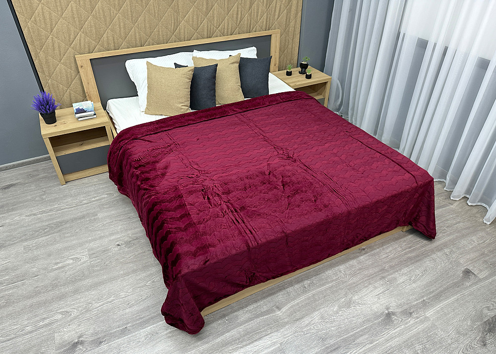 Плед-покривало 200х230 см (+-5см) Бордовий (87-244) Київ - фото 3