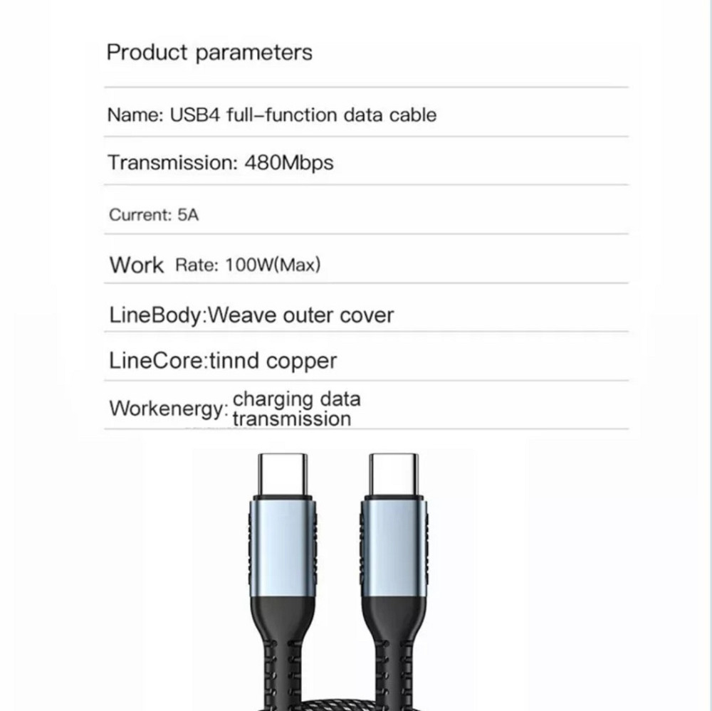 USB Type C — USB Type C 100w кабель версії 3.1 з підтримкою 4K відео від Ugreen довжина 2 метри Київ - фото 5