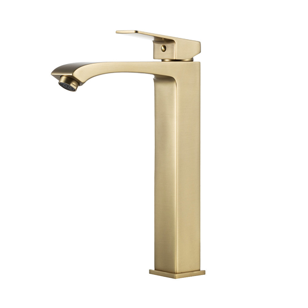 Змішувач для умивальника високий FRAP F1076-23 золотий сатин Київ - фото 1