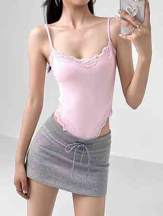 Женский романтичный боди на бретелях вискоза с кружевом Одесса