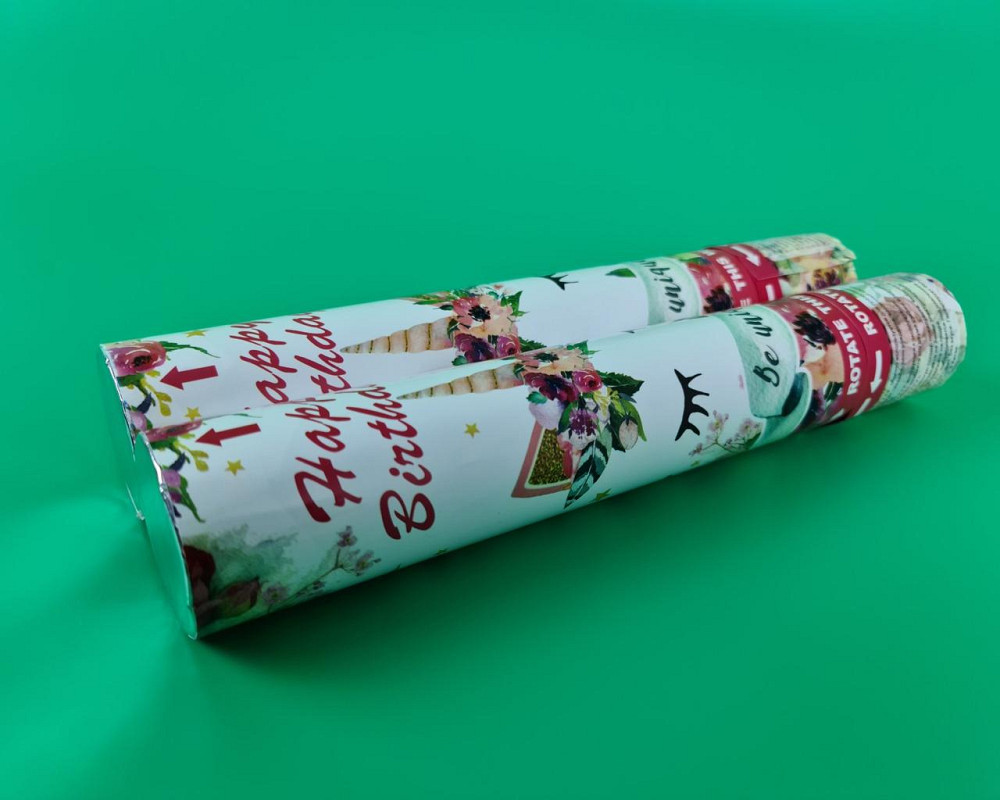 Хлопушка пневматическая Единорог цветы, длина 30 см 4830-02 (1 пачка) Харьков - изображение 2