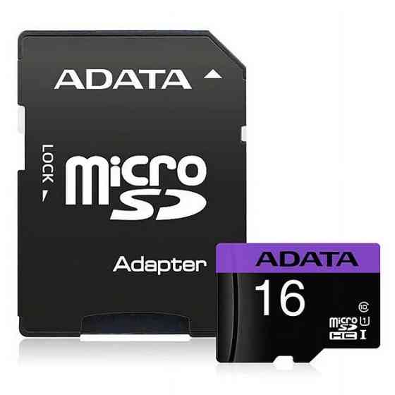 Карта памяти A-DATA Premier microSDHC (UHS-1) 16Gb Class 10 (R-80Mb/s) (adapter SD) Николаев