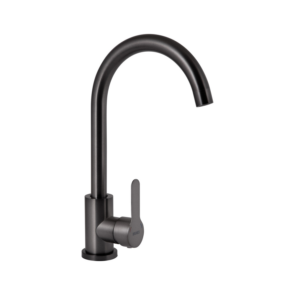 Змішувач для кухні U-подібний Brinex Pure 015F U-подібний Graphite BRIPUR015FGRP Київ - фото 1